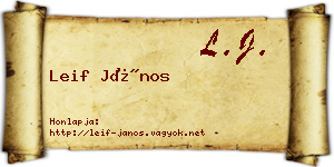 Leif János névjegykártya